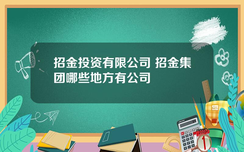 招金投资有限公司 招金集团哪些地方有公司